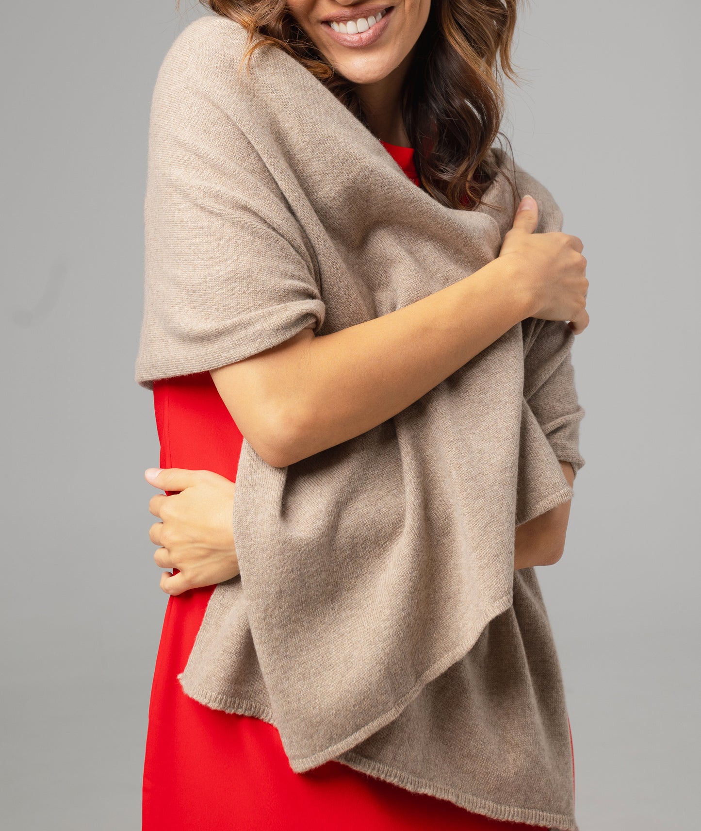 Bež kašmirski šal (100% kašmir)